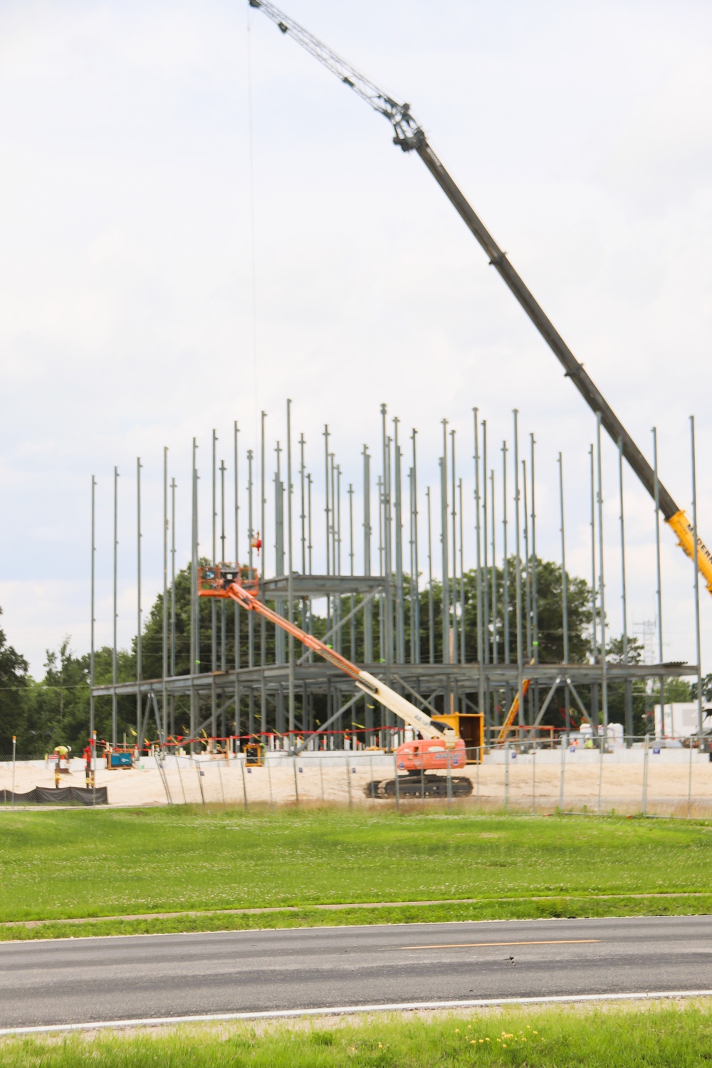 July 2025 construction operations for $55.75 million Collective Training Officers Quarters Project at Fort McCoy