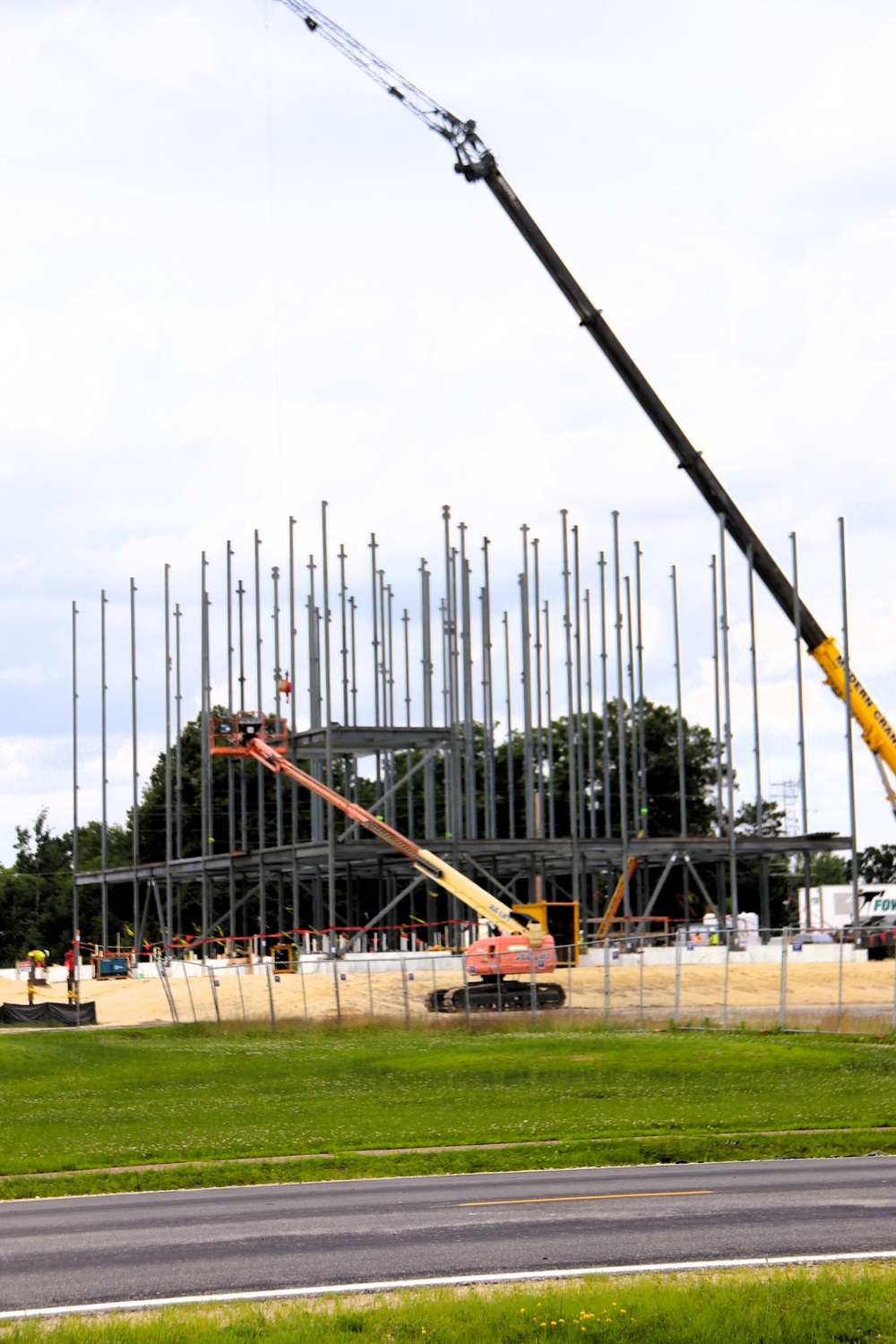 July 2025 construction operations for $55.75 million Collective Training Officers Quarters Project at Fort McCoy
