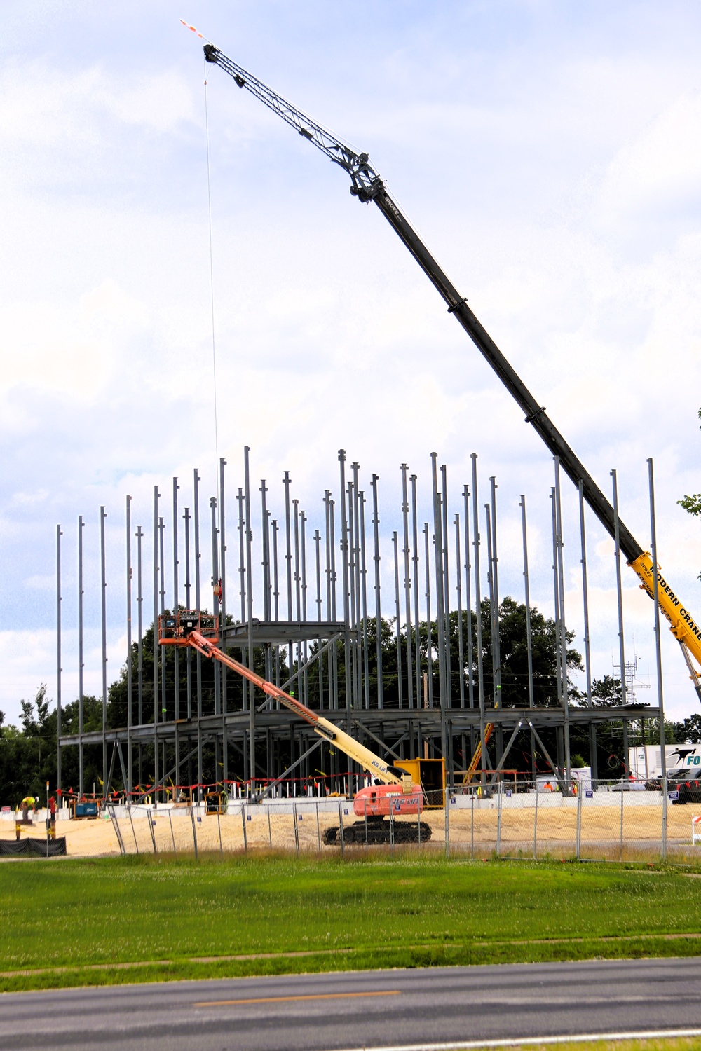 July 2025 construction operations for $55.75 million Collective Training Officers Quarters Project at Fort McCoy