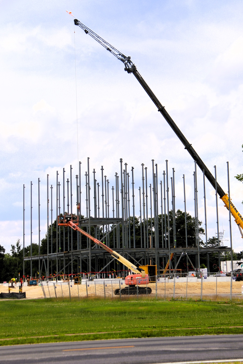 July 2025 construction operations for $55.75 million Collective Training Officers Quarters Project at Fort McCoy