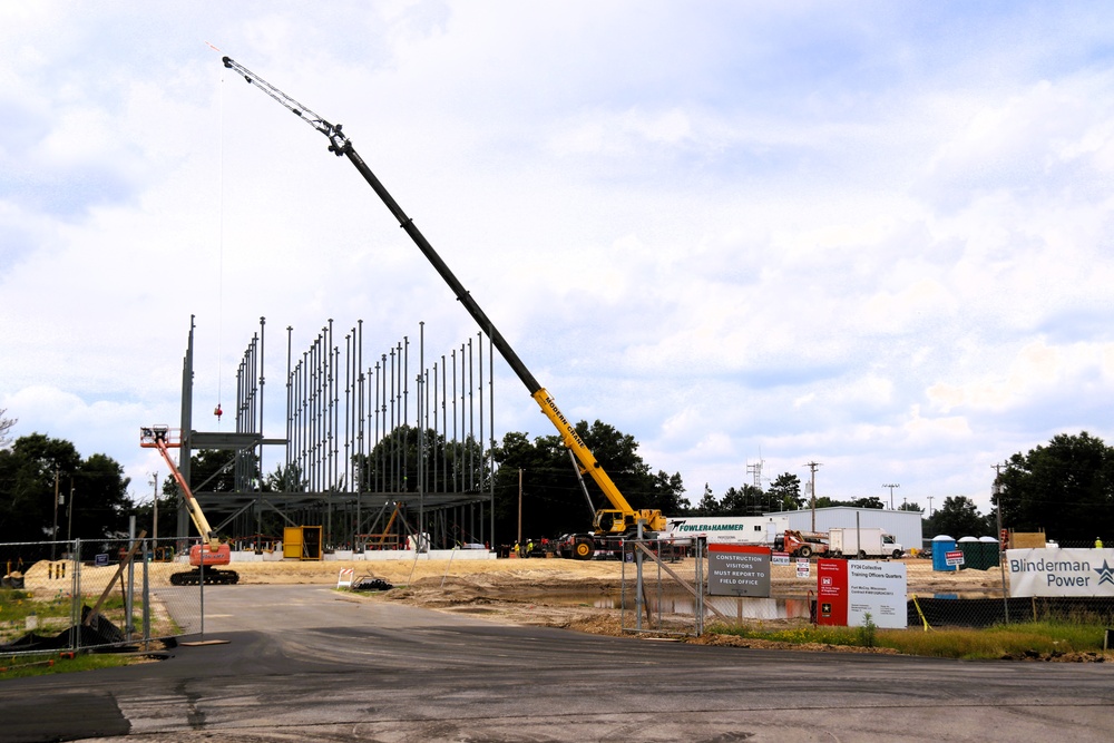 July 2025 construction operations for $55.75 million Collective Training Officers Quarters Project at Fort McCoy