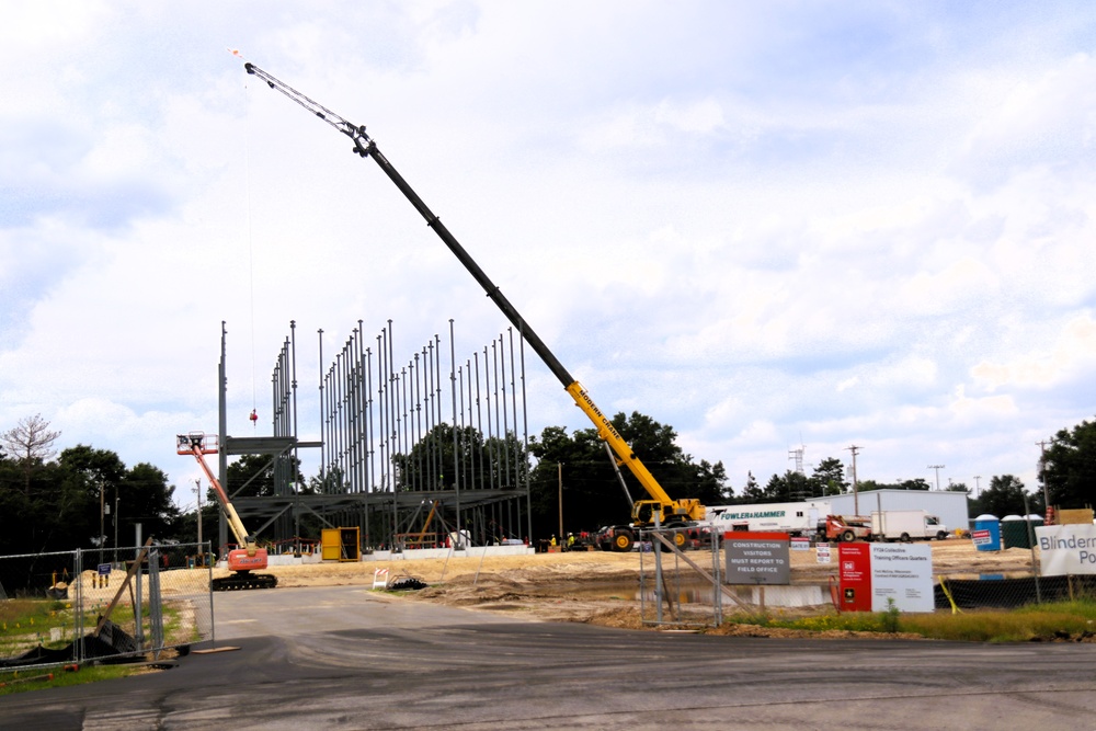 July 2025 construction operations for $55.75 million Collective Training Officers Quarters Project at Fort McCoy