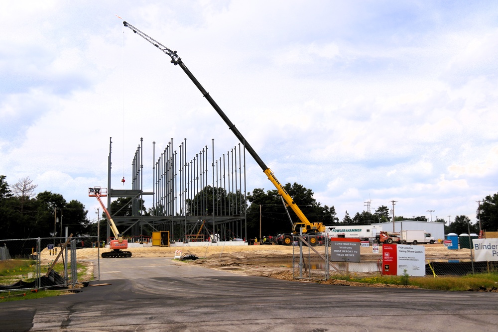 July 2025 construction operations for $55.75 million Collective Training Officers Quarters Project at Fort McCoy