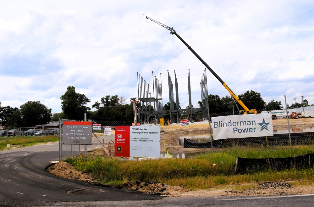 July 2025 construction operations for $55.75 million Collective Training Officers Quarters Project at Fort McCoy