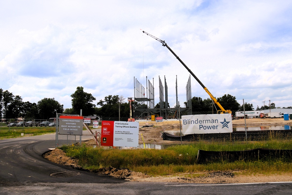 July 2025 construction operations for $55.75 million Collective Training Officers Quarters Project at Fort McCoy