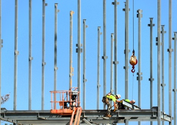 Structural steel framing in full swing as $55.75 million Collective Training Officers Quarters Project at Fort McCoy continues growing during July 2025