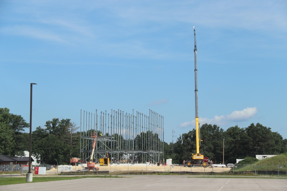 July 2025 construction operations for $55.75 million Collective Training Officers Quarters Project at Fort McCoy