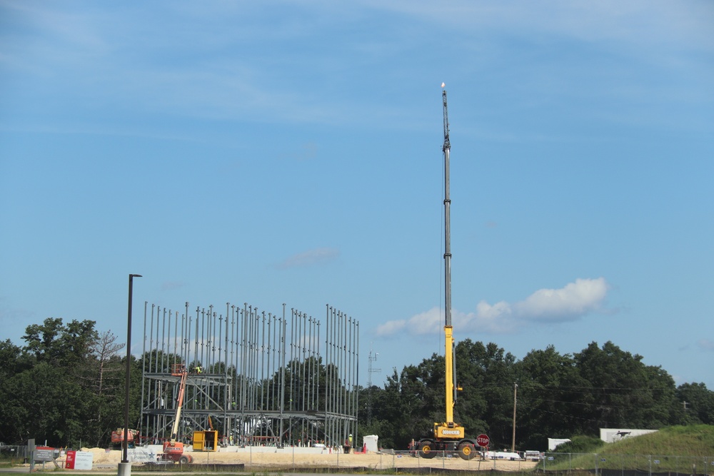 July 2025 construction operations for $55.75 million Collective Training Officers Quarters Project at Fort McCoy