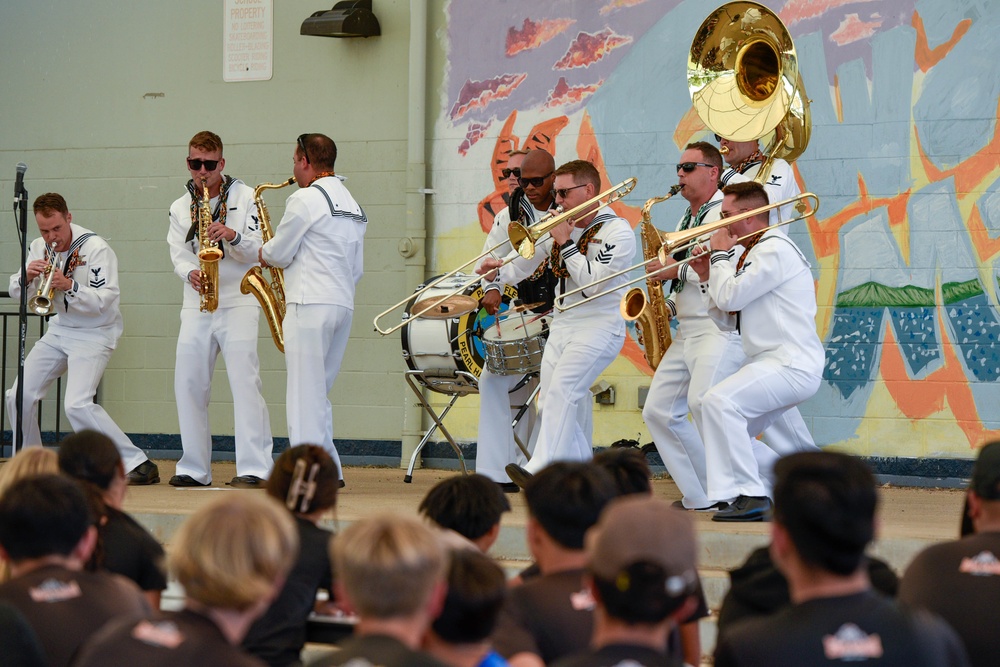 U.S. Pacific Fleet Band Brass Band Performs for Students