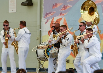 U.S. Pacific Fleet Band Brass Band Performs for Students