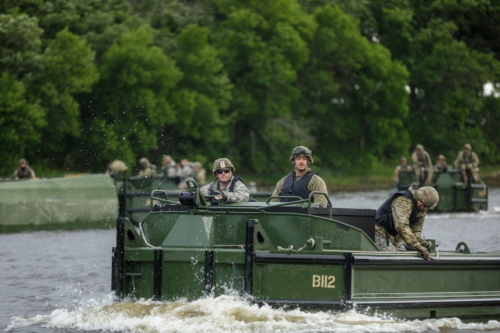 South Dakota Army National Guard conducts wet gap crossing at Camp Ripley