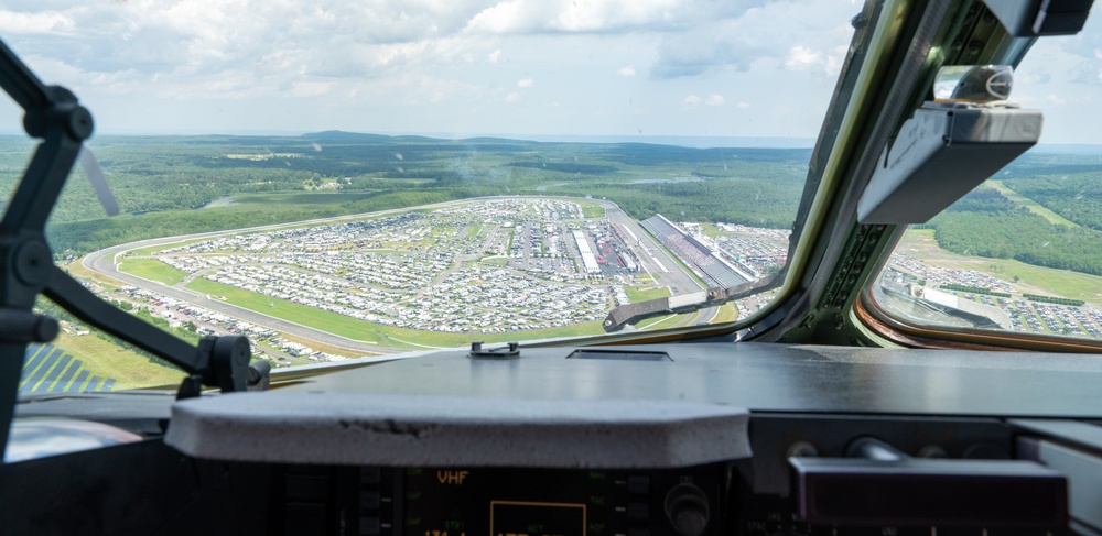 326 AS demonstrates air mobility during NASCAR flyover