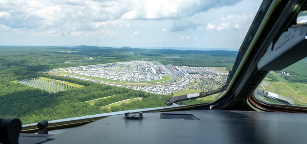 326th Airlift Squadron demonstrates air mobility during NASCAR flyover