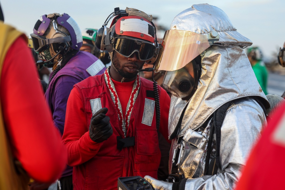 USS Gerald R. Ford (CVN 78) Conducts Flight Deck Firefighting Drill