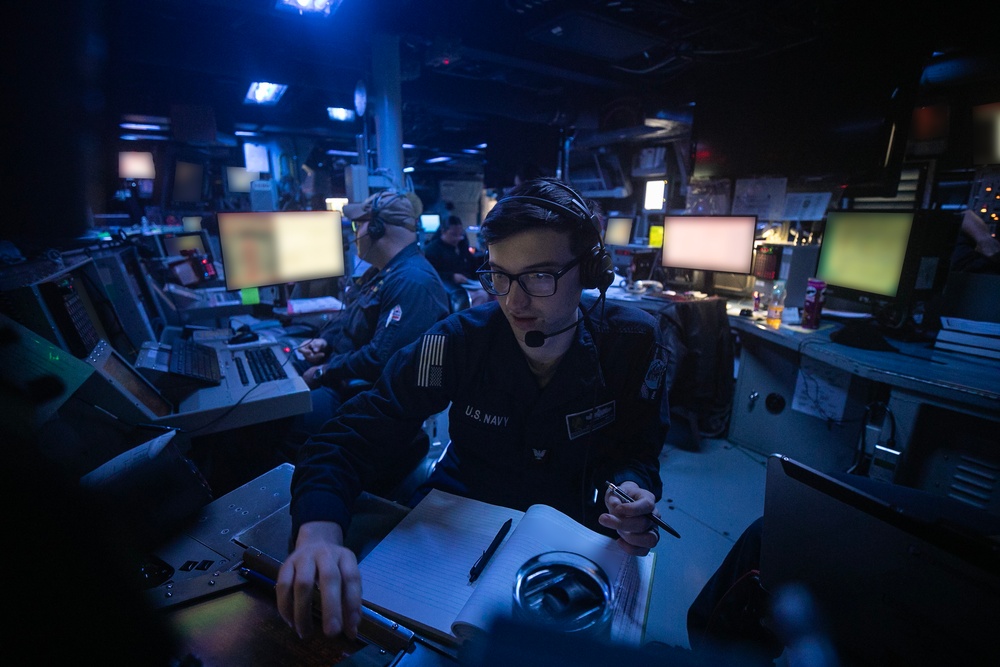 USS Wayne E. Meyer conducts operations in the U.S. Central Command area of responsibility as part of the Carl Vinson Carrier Strike Group
