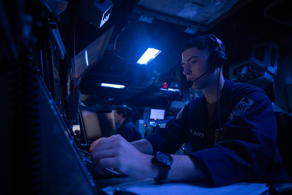 USS Wayne E. Meyer conducts operations in the U.S. Central Command area of responsibility as part of the Carl Vinson Carrier Strike Group