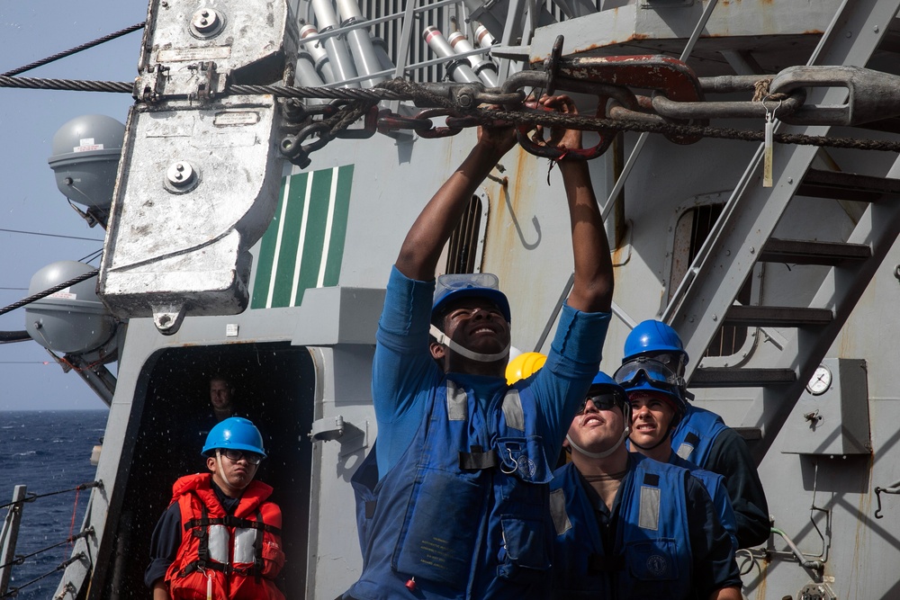 USS Wayne E. Meyer conducts operations in the U.S. Central Command area of responsibility as part of the Carl Vinson Carrier Strike Group