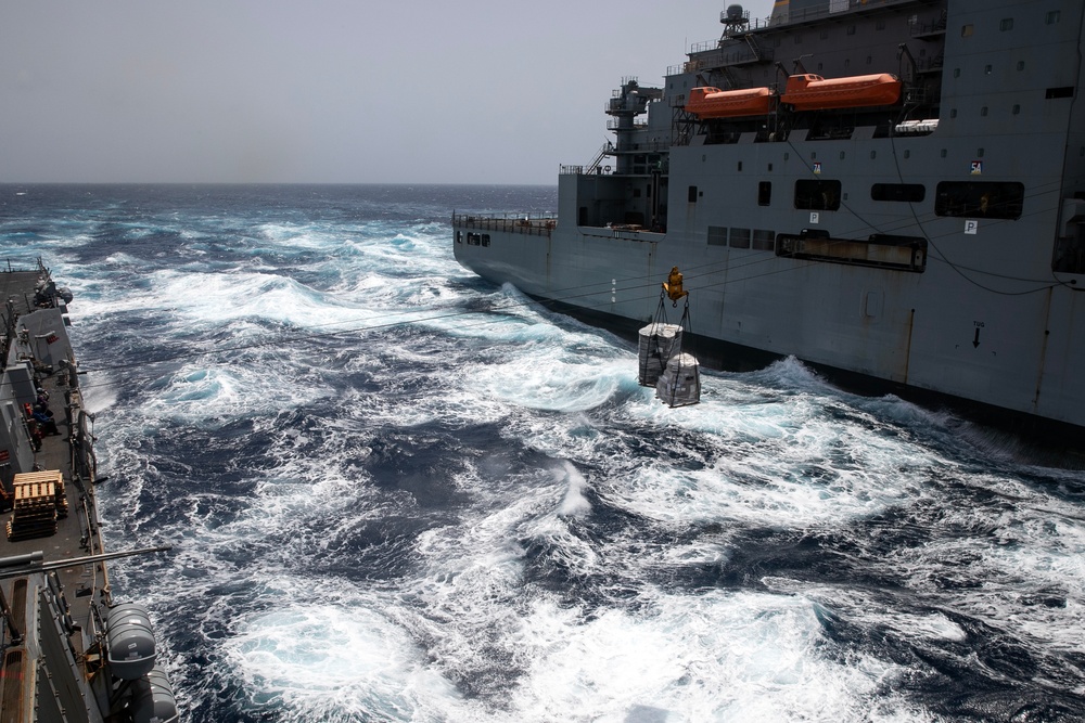 USS Wayne E. Meyer conducts operations in the U.S. Central Command area of responsibility as part of the Carl Vinson Carrier Strike Group