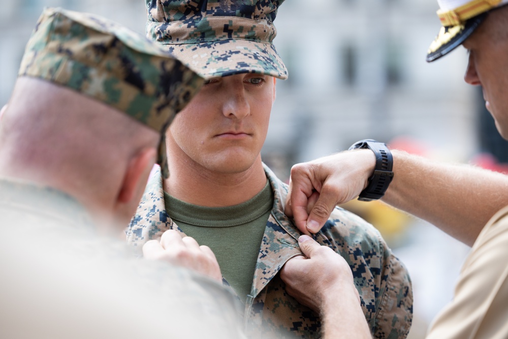 Marine Week Chicago 2025: Marine Reservist Promoted During Marine Week Chicago