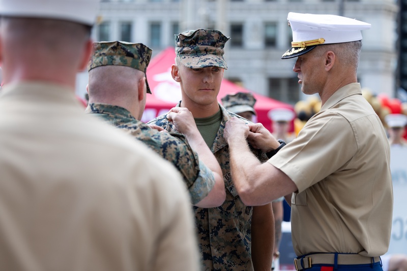 Marine Reservist Promoted During Marine Week Chicago