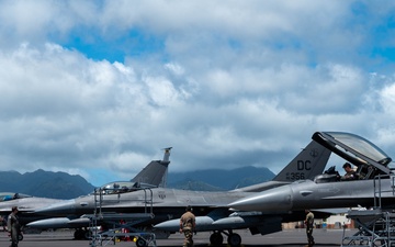 U.S. Air Force aircraft land at Joint Base Pearl Harbor-Hickam in support of REFORPAC 25