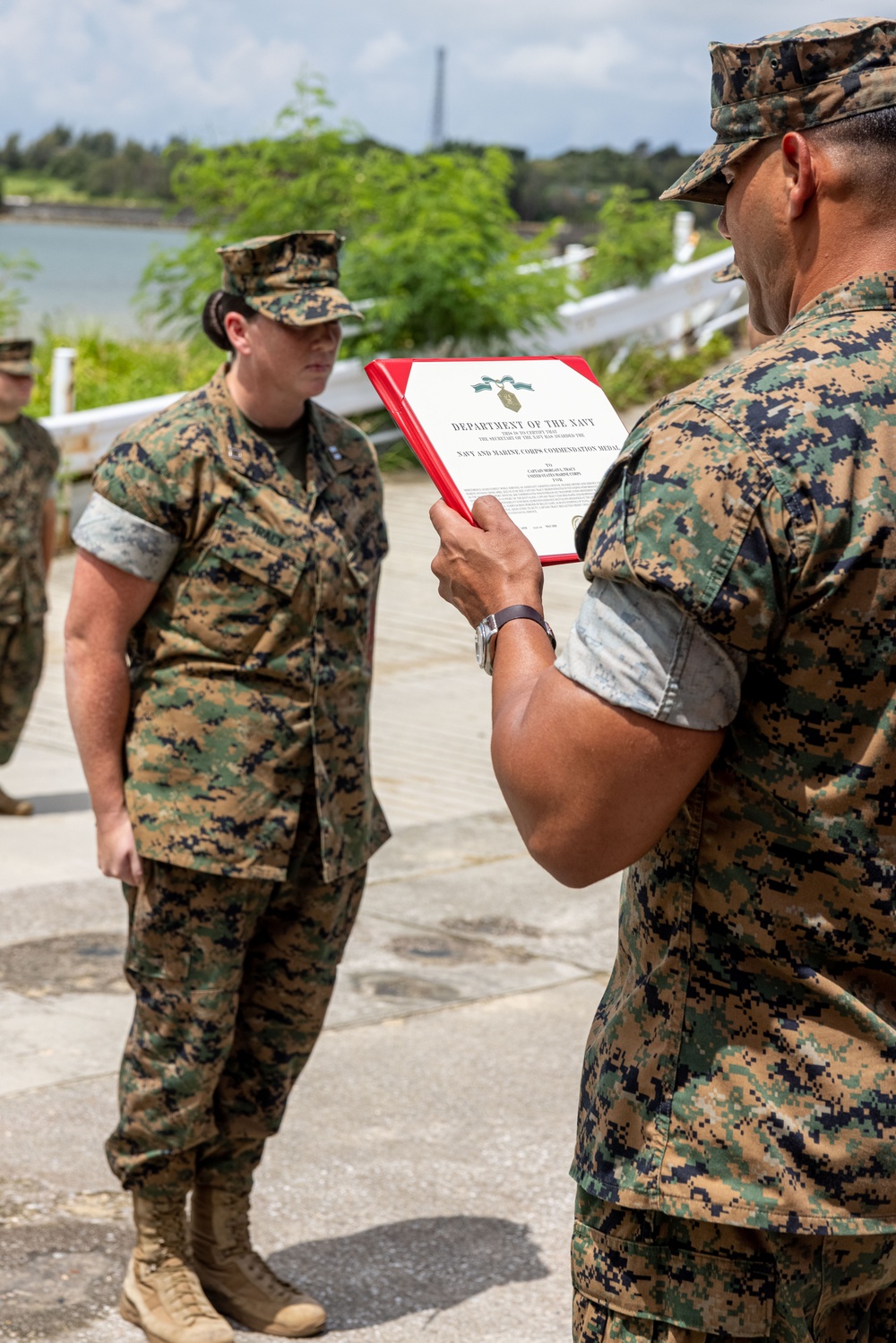 U.S. Marine Corps Capt. Tracy Receives Navy and Marine Corps Commendation Medal