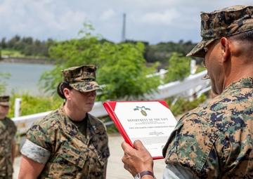 U.S. Marine Corps Capt. Tracy Receives Navy and Marine Corps Commendation Medal