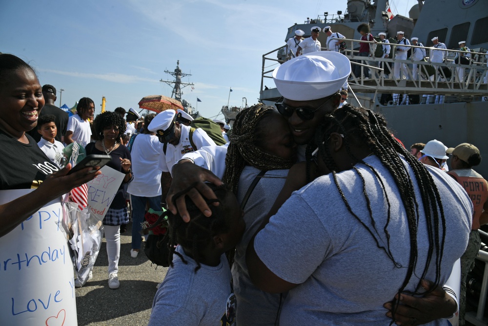 USS The Sullivans Return from Deployment