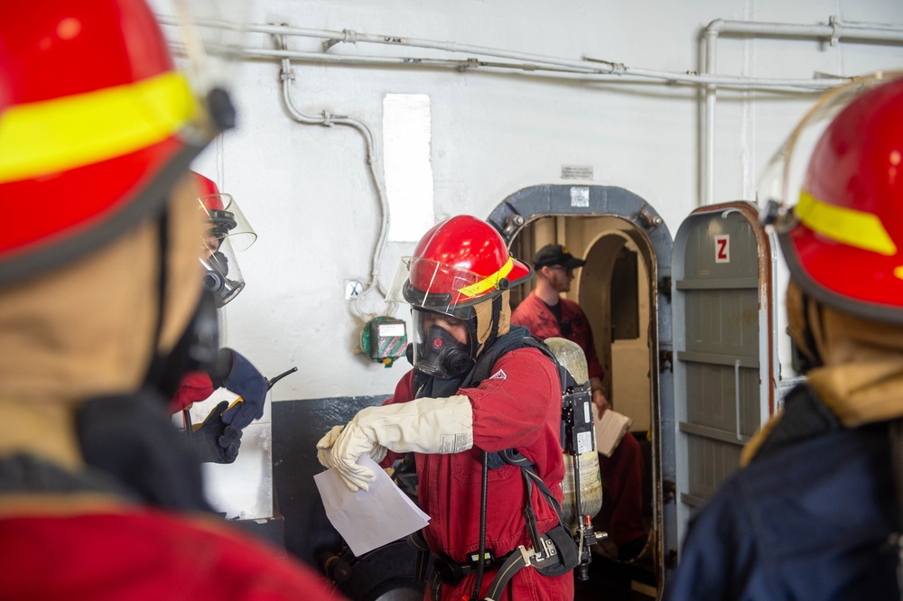 USS Theodore Roosevelt Damage Control Drills