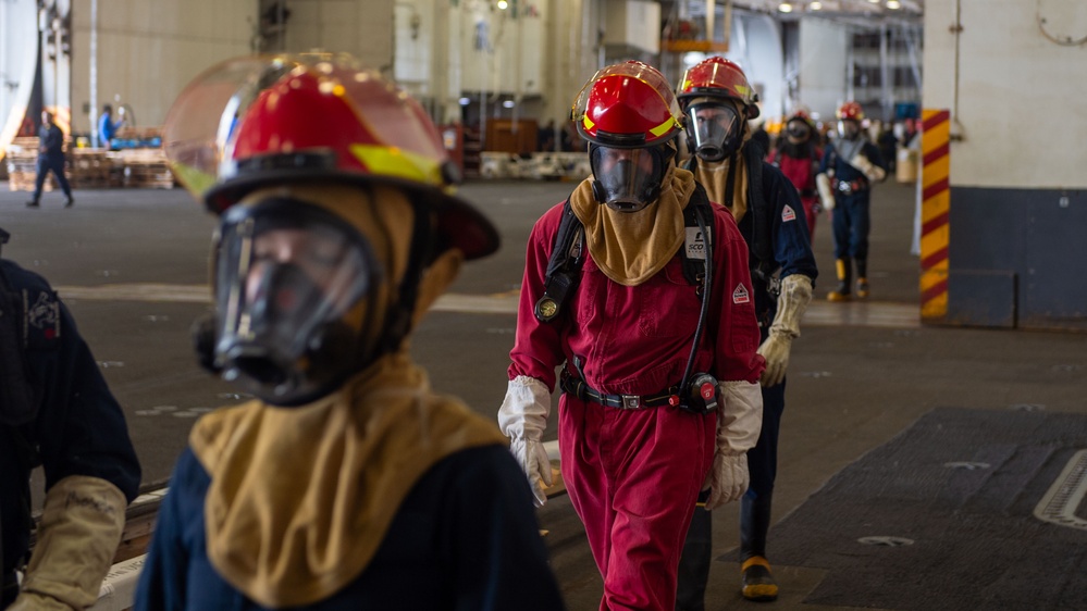 USS Theodore Roosevelt Damage Control Drills