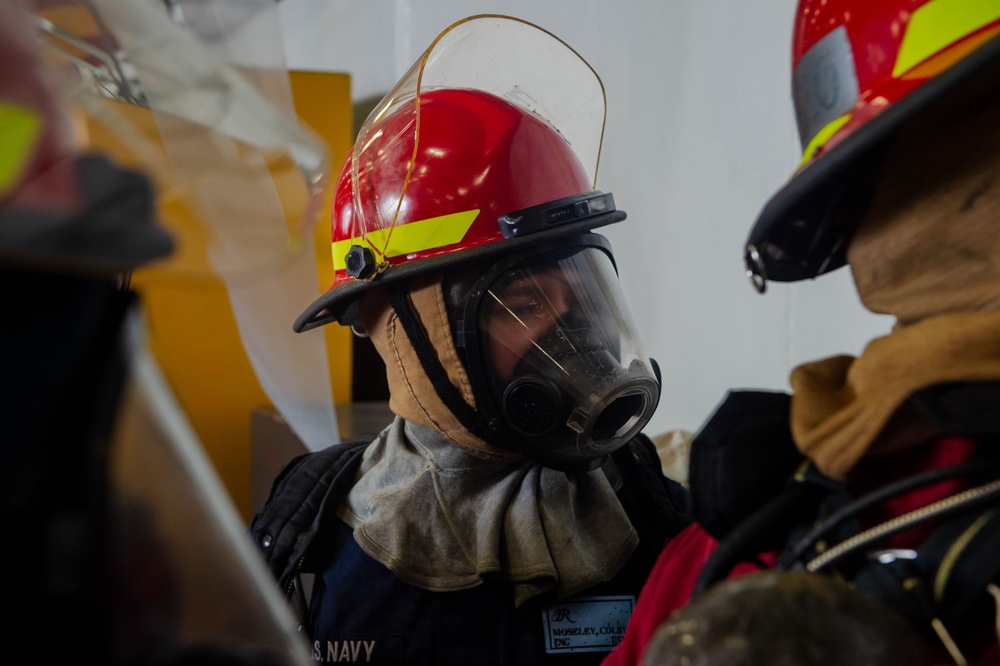 USS Theodore Roosevelt Damage Control Drills