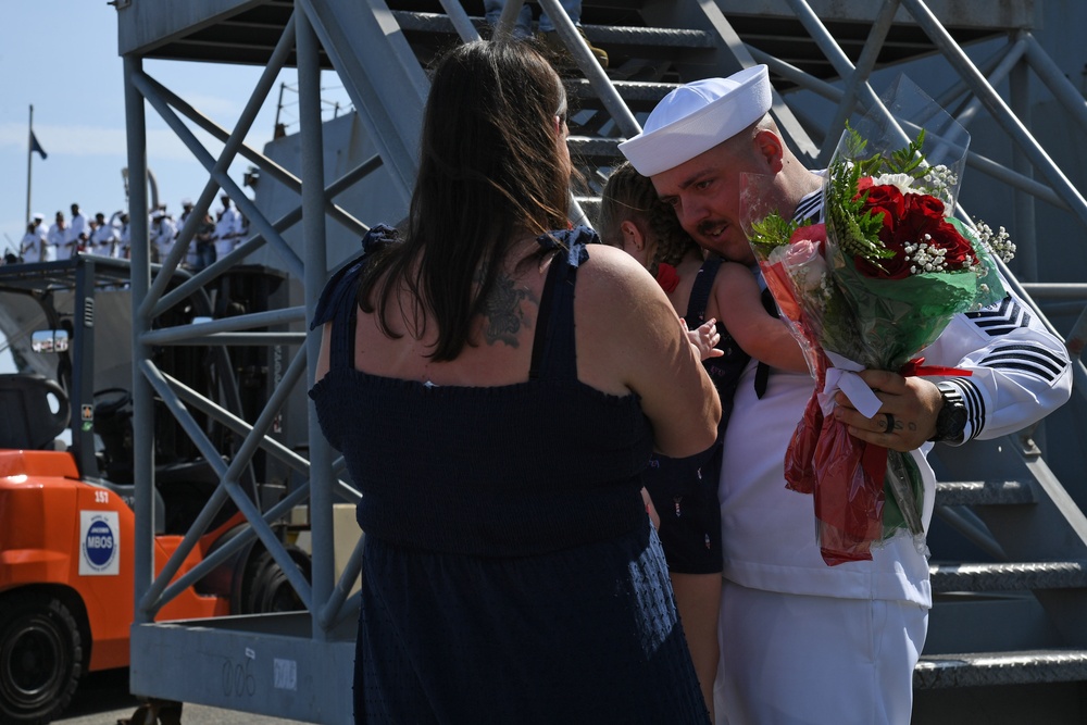USS The Sullivans returns home from Deployment