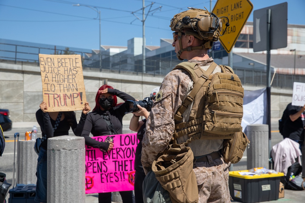 U.S. Marines guard federal buildings in L.A