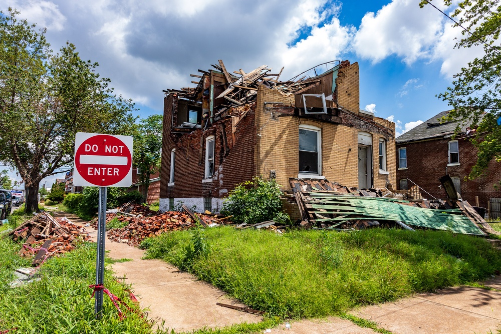 Tornado Damage in North St. Louis, Missouri