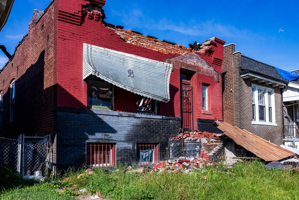 Tornado Damage in North St. Louis, Missouri