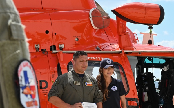 Coast Guard aircrews receive honorary visit from DHS Secretary in Kerrville, Texas