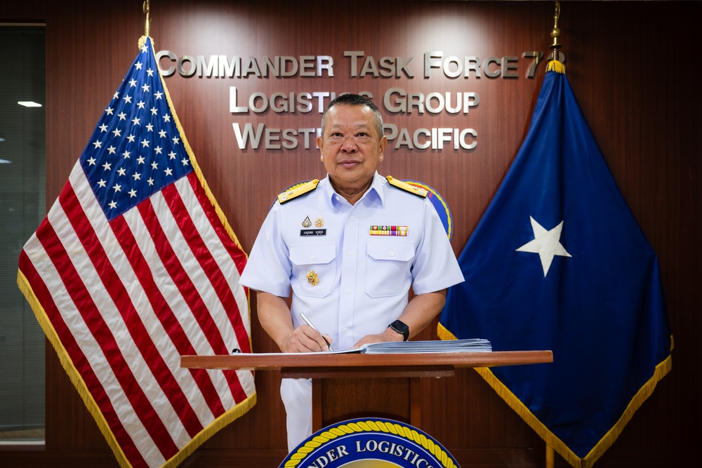 Royal Thai Navy Vice Admiral Benjapon Rusakul Visits COMLOG WESTPAC, July 10, 2025