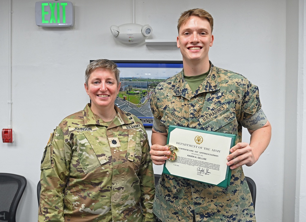 USAG Okinawa Hosts a Recognition Ceremony for a USMC Corporal