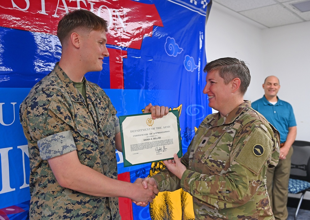 USAG Okinawa Hosts a Recognition Ceremony for a USMC Corporal