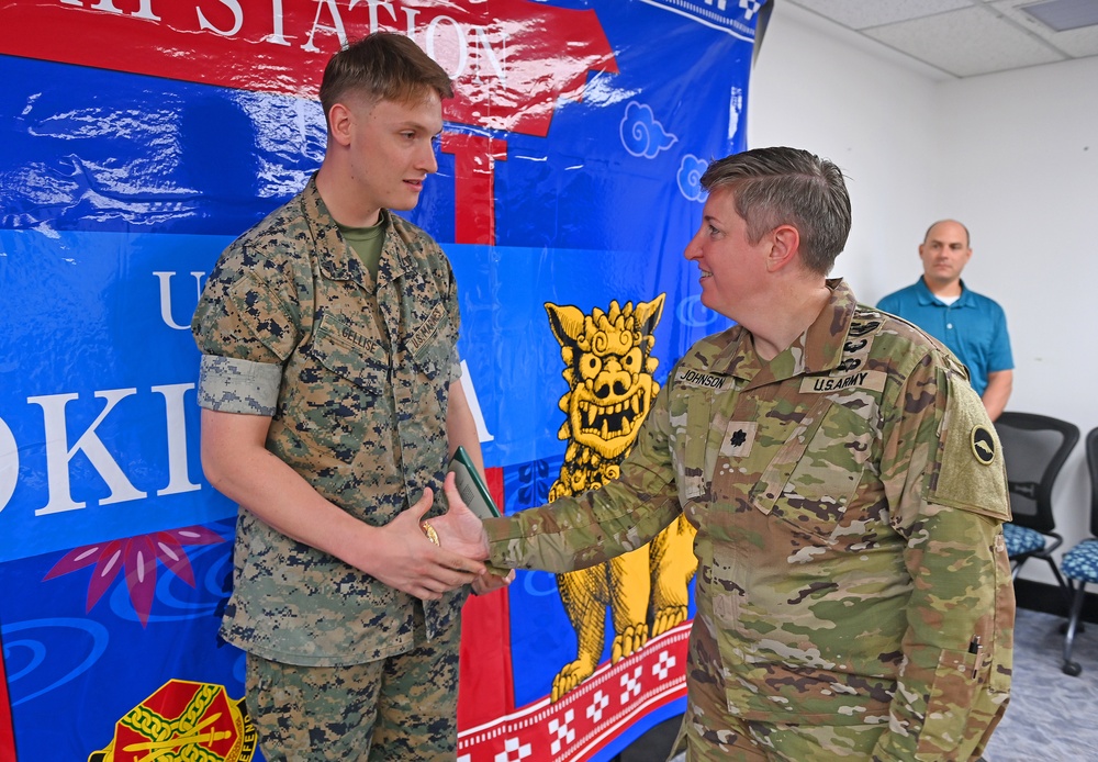 USAG Okinawa Hosts a Recognition Ceremony for a USMC Corporal