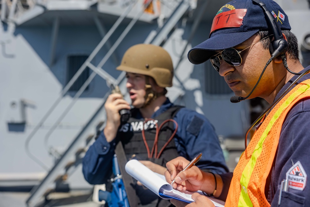 USS Ralph Johnson Sailors Conduct Anti-Terrorism Drills while In-Port NSF Diego Garcia