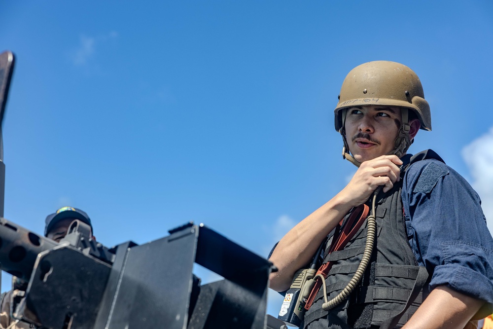 USS Ralph Johnson Sailors Conduct Anti-Terrorism Drills while In-Port NSF Diego Garcia