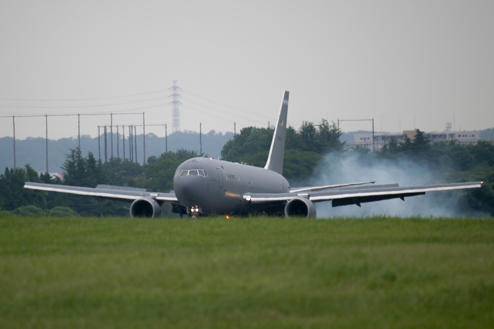 Aircraft Arrive at Yokota Air Base