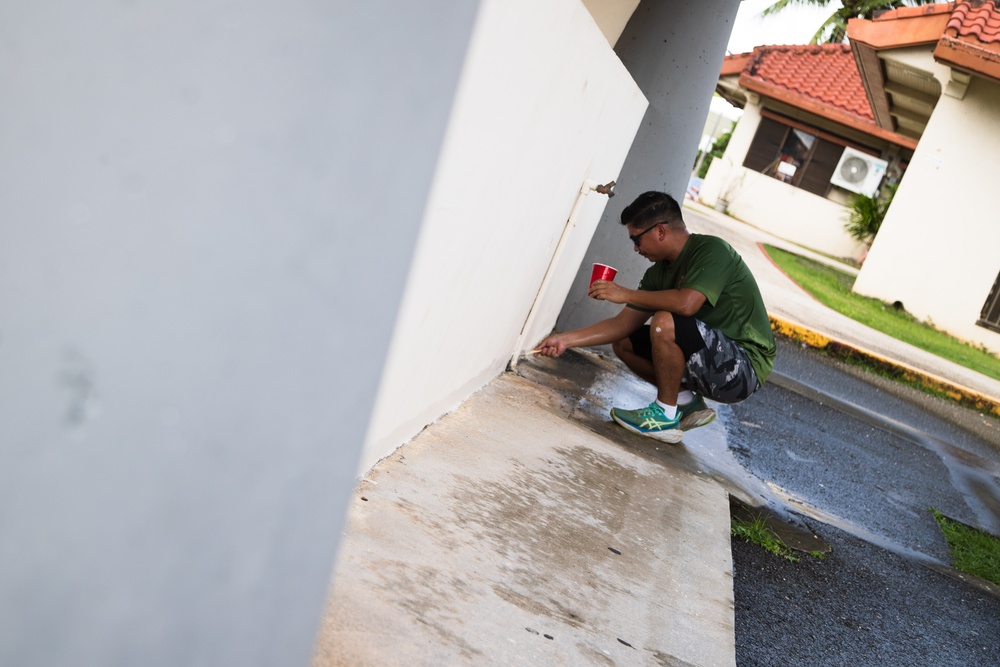 Camp Blaz Marines help paint Chamorro Village