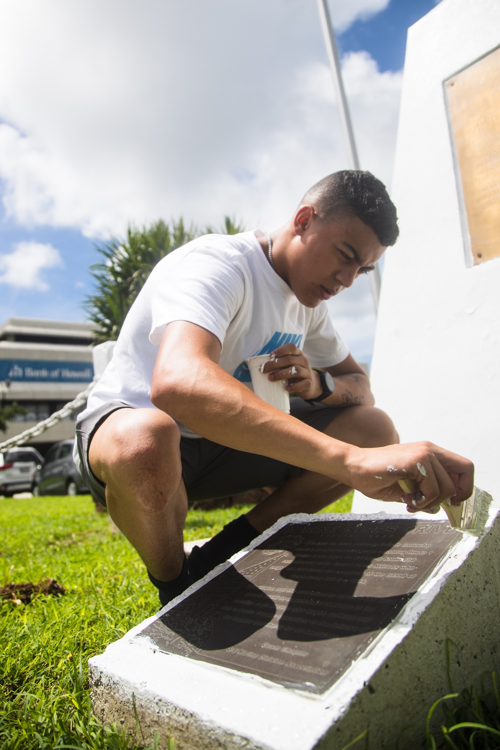 Camp Blaz Marines help paint Chamorro Village