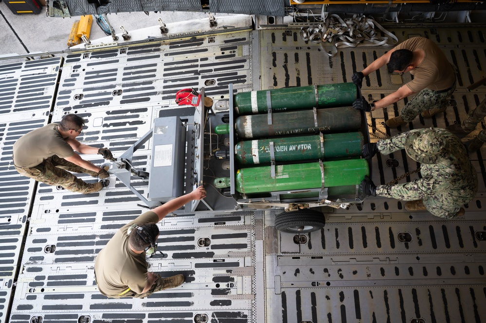 C-5 brings the Rapid Global Mobility at Andersen AFB during DLE 2025