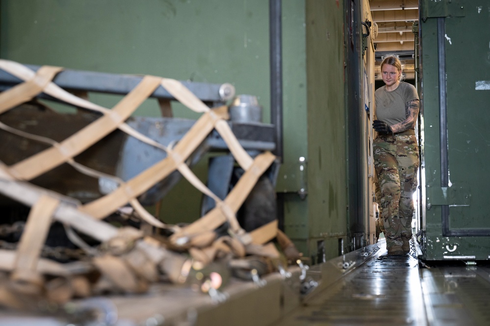 C-5 brings the Rapid Global Mobility at Andersen AFB during DLE 2025