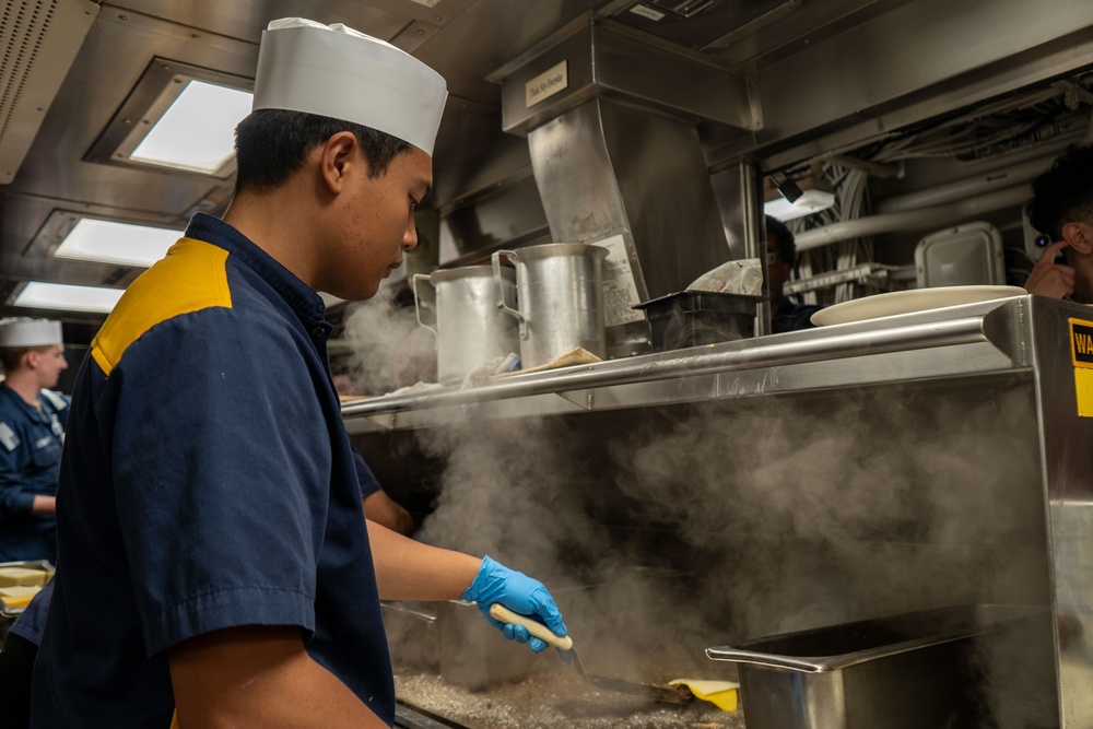 Sailor Prepares Burger