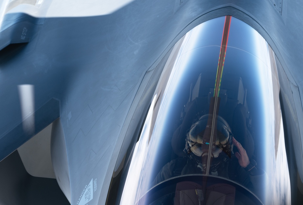 22 ARW KC-135s aerial refuel F-35s during DLE 2025