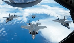 22 ARW KC-135s aerial refuel F-35s during DLE 2025